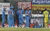 Indian captain Virat Kohli celebrates fall of David Warner``s wicket during the second T20 match between India and Australia at Barsapara Cricket Stadium in Guwahati.