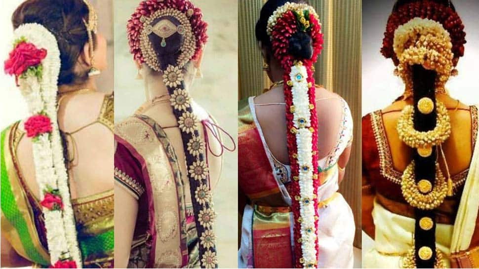 Hair style with flowers | வண்ணமிகு பூஜடை அலங்காரம் புகைப்படத் தொகுப்பு |  News in Tamil