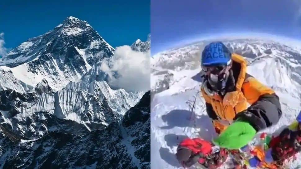 View from Mount Everest Watch Viral Video எவரெஸ்ட் சிகரத்திலிருந்து