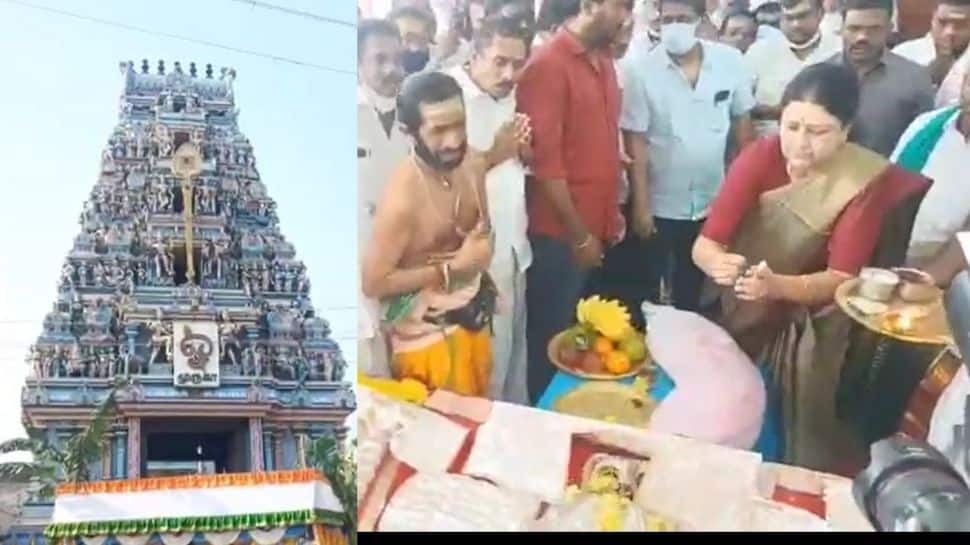 மொளச்சூர் முருகன் கோவிலுக்கு வெள்ளிக் கவசங்கள், தங்கத் கண் மலர்கள் வழங்கிய சசிகலா!