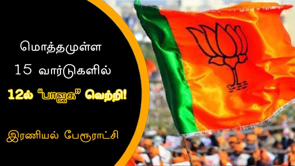 இரணியல் பேரூராட்சியில் மொத்தமுள்ள 15 வார்டுகளில் 12ல் பாஜக வெற்றி!