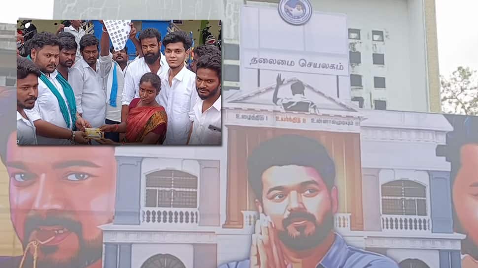 பீஸ்ட் கொண்டாட்டம், மக்களுக்கு பால் பாக்கெட்டுகளை வழங்கிய விஜய் ரசிகர்கள்