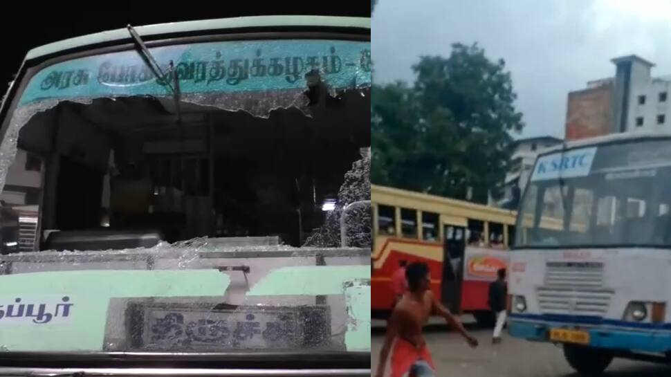 பேருந்து கண்ணாடியை உடைத்த போதை ஆசாமி, திருநங்கை : வெளுத்துவிட்ட போலீஸ்