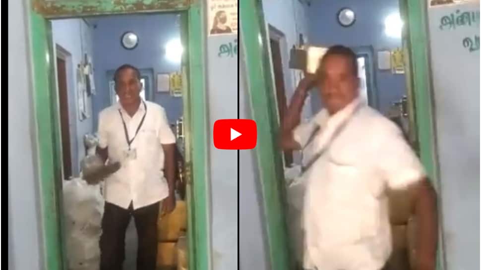 புகாரளிக்க வந்த பொதுமக்களை தாக்கும் மின் ஊழியர்! அதிச்சியளிக்கும் வீடியோ!