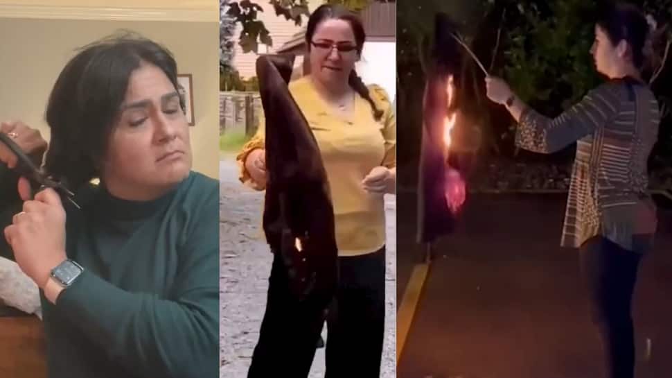 ஹிஜாபை எரித்து, தலைமுடியை வெட்டி எதிர்ப்பு - ஈரான் இளம்பெண் மரணத்திற்கு கடும் போராட்டம்