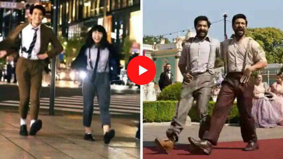 RRR 'நாட்டு கூத்து' பாடலுக்கு குத்தாட்டம் போட்ட ஜப்பானிய யூடியூபர்!