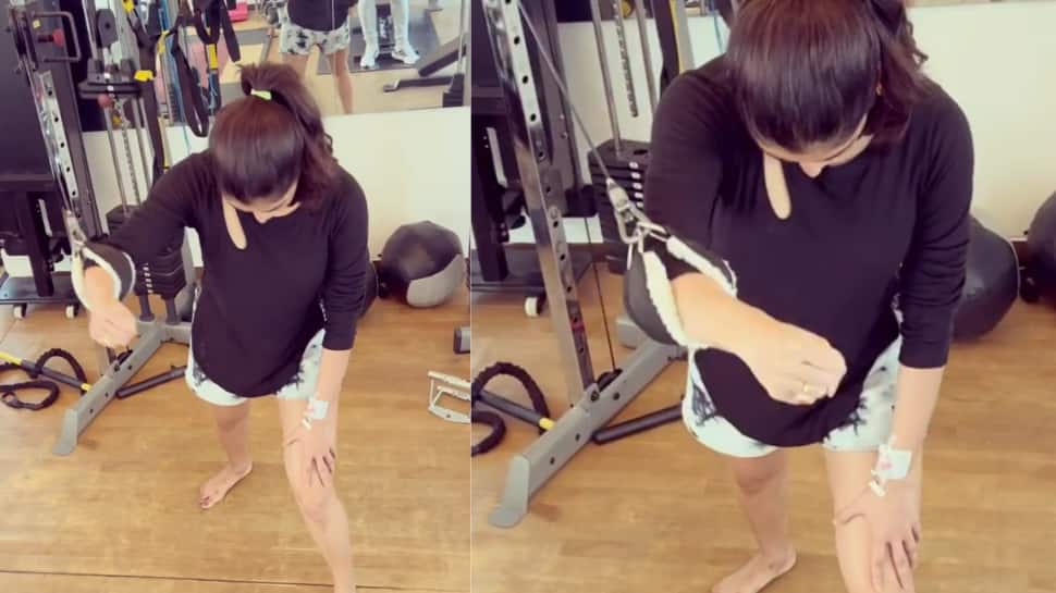 கையில் ட்ரிப்ஸ்... ஜிம்மில் வொர்க் அவுட்; மாஸ் காட்டும் சமந்தா