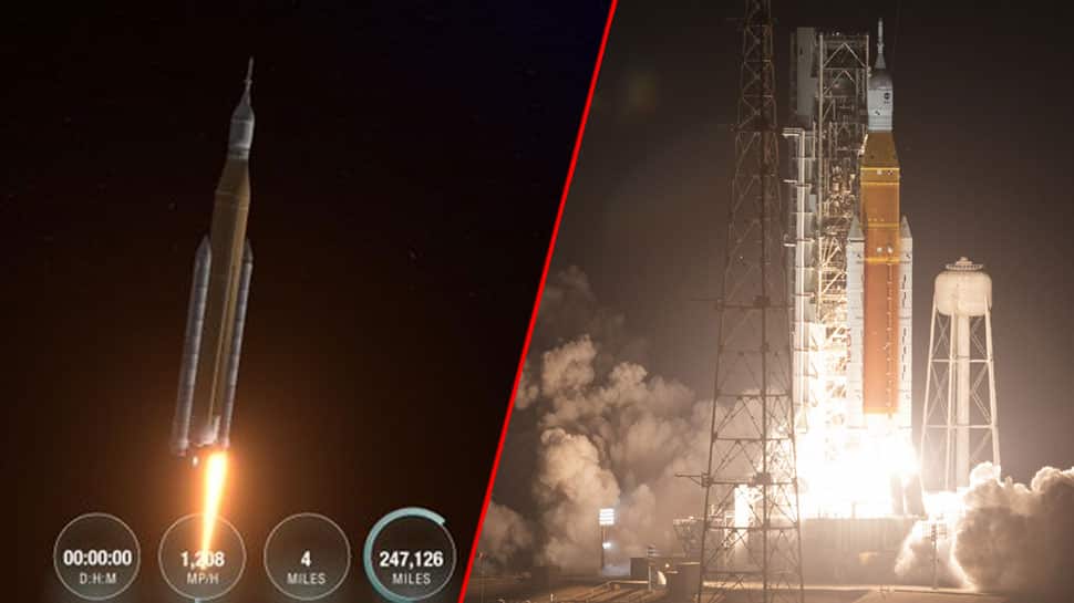 நிலவுக்கு மனித பயணத்தின் முதல் படி.. வெற்றிகரமாக விண்ணில் ஏவப்பட்ட Artemis 1 ​​ராக்கெட்