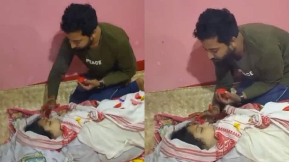 காதலுக்கு இறப்பில்லை... உயிரிழந்த காதலியை திருமணம் செய்த இளைஞர் - மனதை உலுக்கும் வீடியோ