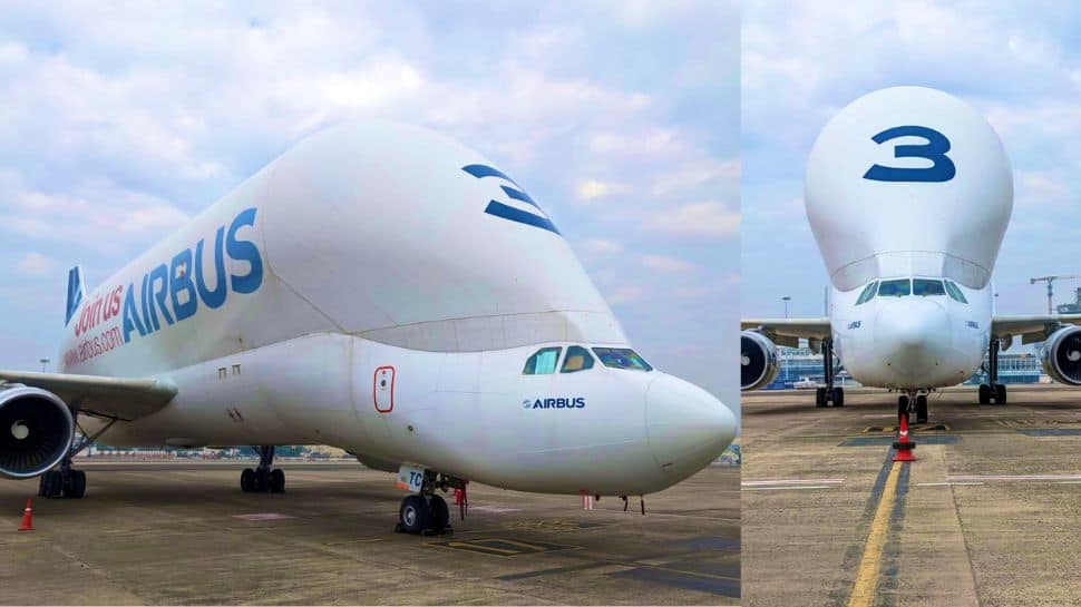 கொல்கத்தா வந்த உலகின் பிரம்மாண்ட திமிங்கல வடிவ விமானம்! வாய் பிளந்த பயணிகள்!