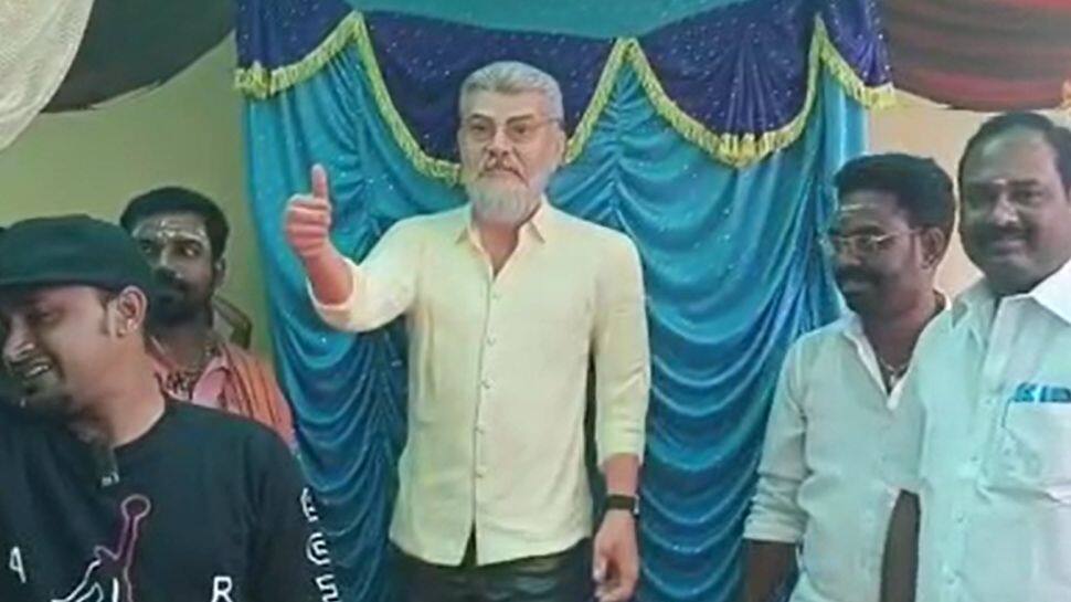Ajith Statue Opened At Theni |  A fan idolized Ajith for the success of Thadhavu