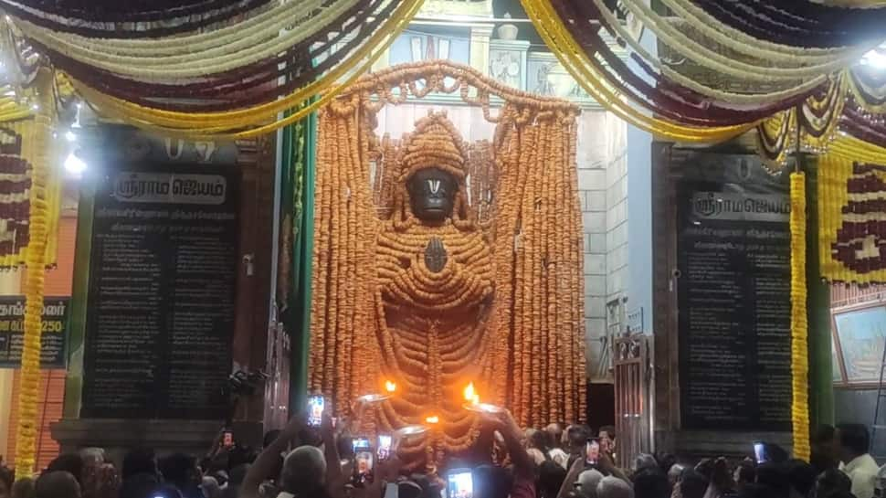 Hanuman Jayanti celebration in Namakkal 18 feet Hanuman statue