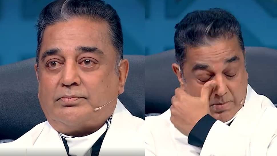 பிக்பாஸ் மேடையில் அழுத கமல்ஹாசன்! ஏன் தெரியுமா?