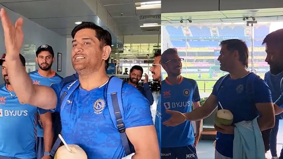 MS Dhoni Surprise Visit To Indian Team In Ranchi Ahead of India vs Newzealand T20 Match |  Dhoni with the Indian team… ‘Thala’ gave a surprise in his hometown