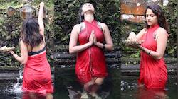 சிவராத்திரி ஸ்பெஷல் : சிகப்பு உடை.. சிறப்பு பூஜை... நடிகை அமலா ஸ்டில்ஸ் 