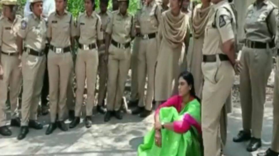 வினாத்தாள் கசிவு வழக்கு விவகாரத்தில் YSRTP YS ஷர்மிளா தடுப்பு காவலில்! வீடியோ வைரல்