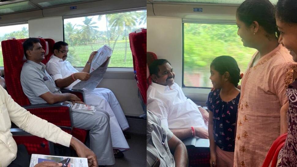 வந்தே பாரத் ரயில் மூலம் சென்னை வந்த எடப்பாடி பழனிசாமி! வைரலாகும் படங்கள்!