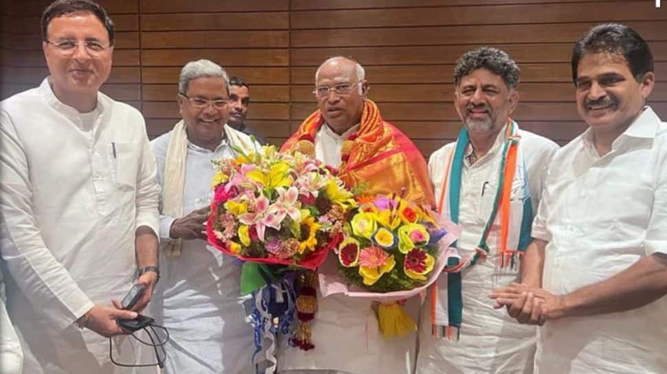 சட்டமன்ற கட்சி கூட்டத்திற்கு முன்பு மல்லிகார்ஜுன கார்கேயை சந்தித்த  சித்தராமையா! வலுக்கும் ஊகங்கள்!