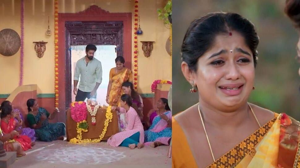 அஸ்தியாக வந்த மீனாட்சி..சோகத்தில் குடும்பத்தார்..மீனாட்சி பொண்ணுங்க எபிசோட் அப்டேட்!