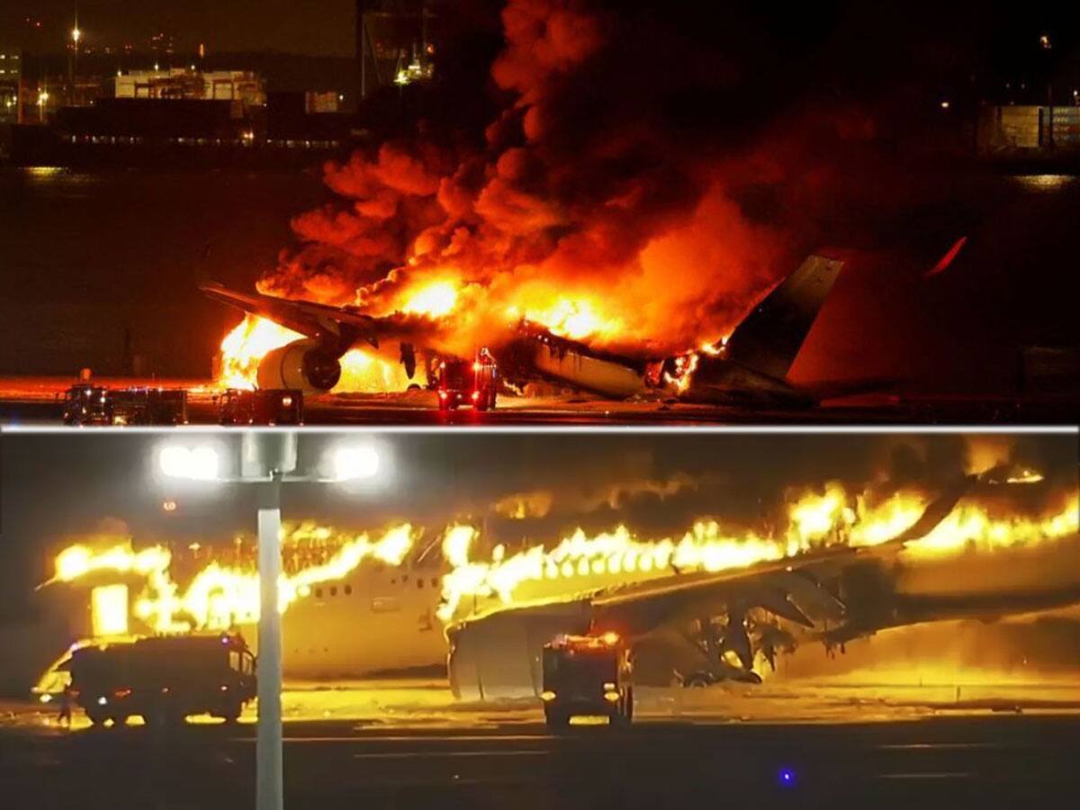 ஜப்பானில் மோதிக்கொண்ட 2 விமானம்! தீப்பிடித்து எறிந்த பாகம்.. 379 பயணிகளின் நிலை என்ன?