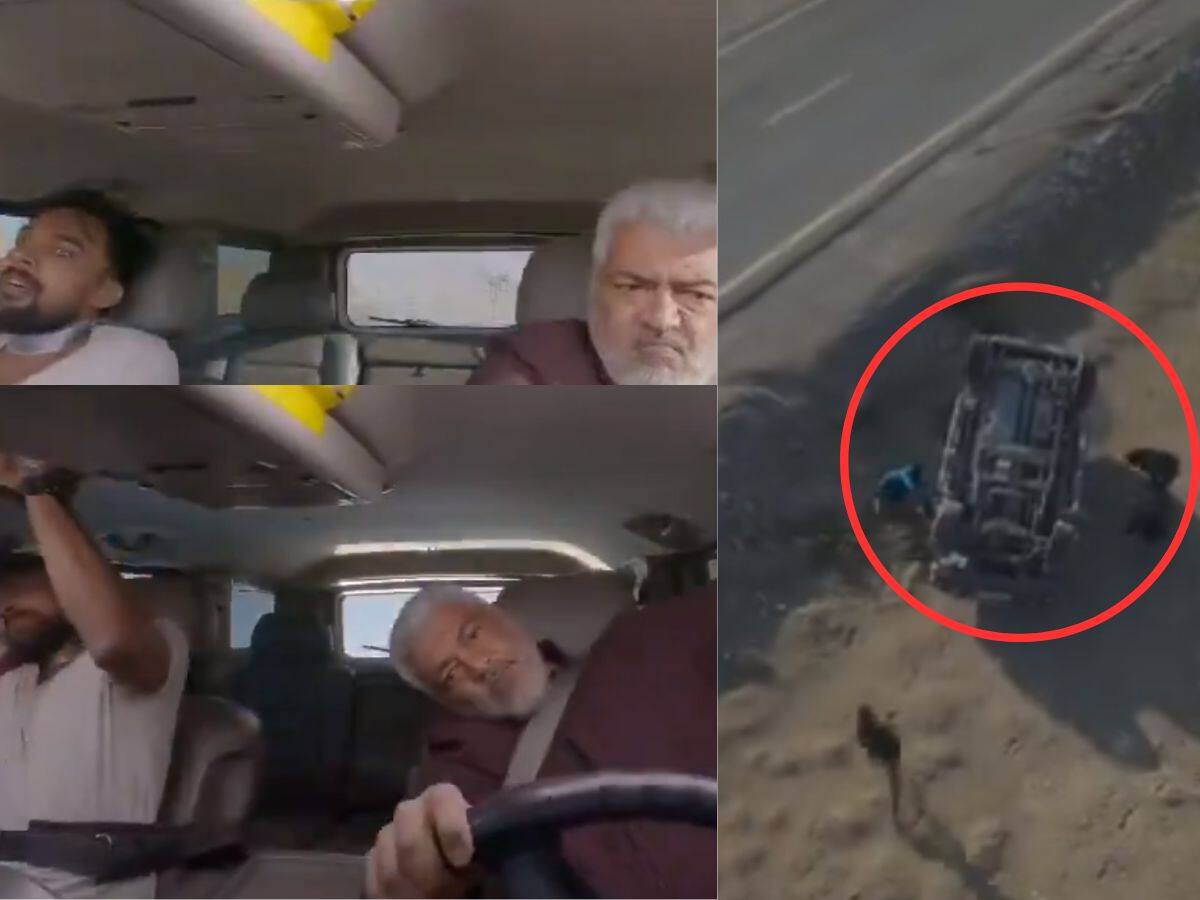 ‘விடாமுயற்சி’ ஷூட்டிங் தளத்தில் விபத்து! மரண பயத்தில் அஜித்-ஆரவ்! திக் திக் வைரல் வீடியோ..