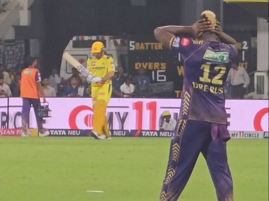 Csk Vs Kkr Highlights Ipl Watch Andre Russell Covers His Ears