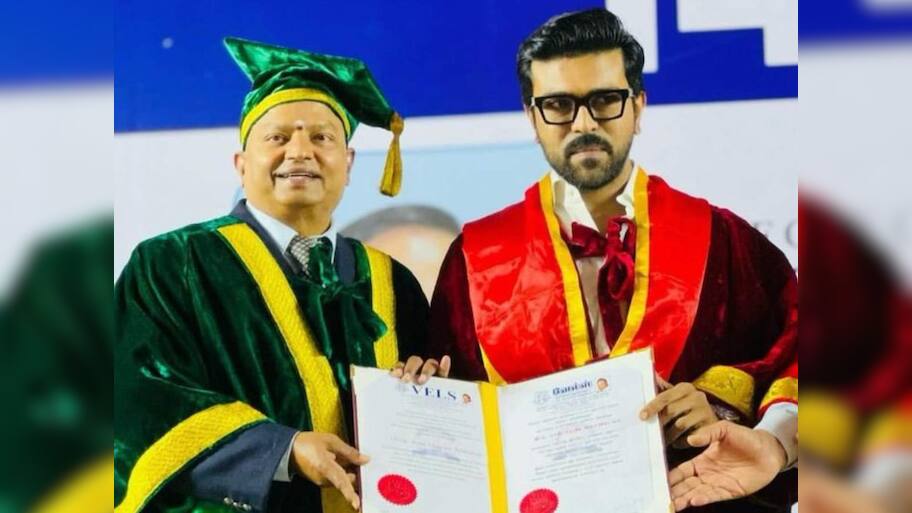 நடிகர் ராம்சரணுக்கு டாக்டர் பட்டம் வழங்கி கெளரவித்த வேல்ஸ் நிறுவனம்!