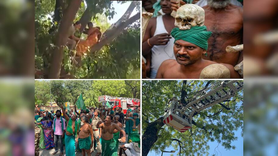 tamil nadu farmers protest over crop prices in delhi jantar mantar with ...