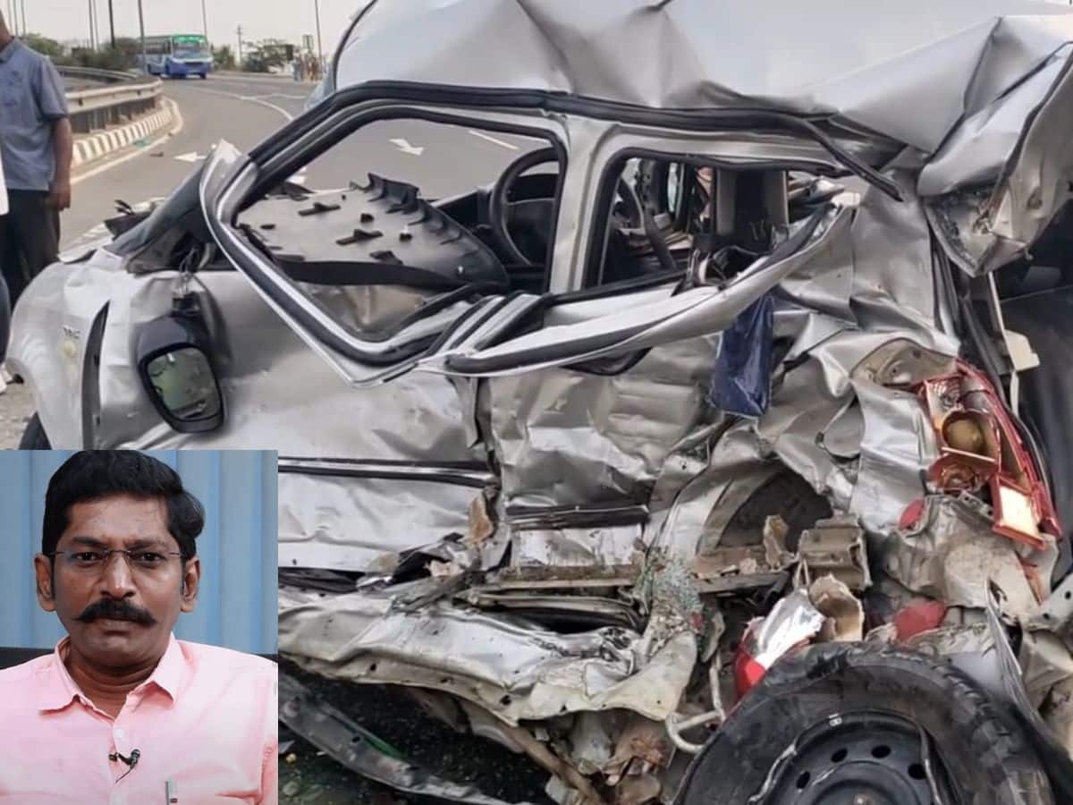 சவுக்கு சங்கரை அழைத்து வந்த போலீஸ் வாகனம் விபத்து! சவுக்குக்கின் நிலை என்ன?