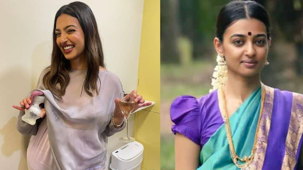 ஒரு கையில் தாய்ப்பால்-மறு கையில் சரக்கு! வைரலாகும் நடிகை ராதிகாவின் போட்டோ..