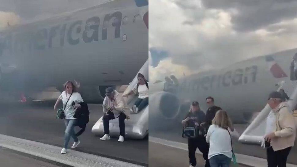 விமானத்தில் திடீரென பற்றிய தீ! உயிரை பிடித்துக்கொண்டு ஓடிய பயணிகள்-வைரல் வீடியோ