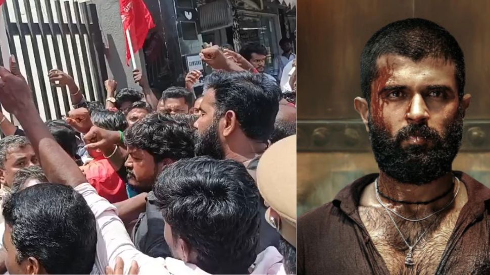 கிங்டம் பட சர்ச்சை: போலீசார்-நாம் தமிழர் கட்சியினருக்கு இடையே தள்ளுமுள்ளு! கிங்டம் பட சர்ச்சை: போலீசார்-நாம் தமிழர் கட்சியினருக்கு இடையே தள்ளுமுள்ளு!