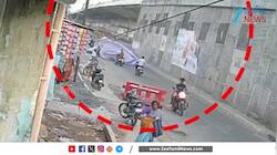 கிழிந்து விழுந்த பேனர்: பதறவைக்கும் சிசிடிவி காட்சி