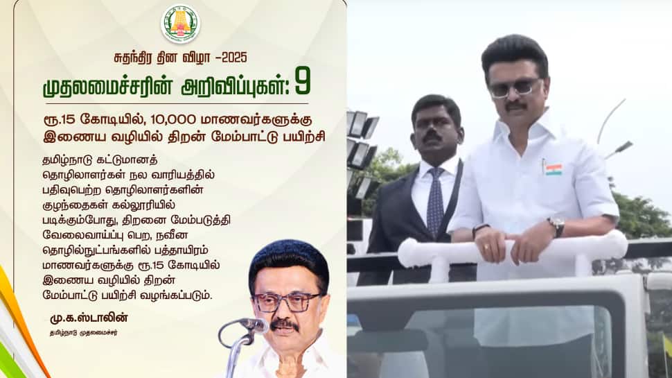 TN CM MK Stalin Important 9 Announcements In 79th Independence Day ...