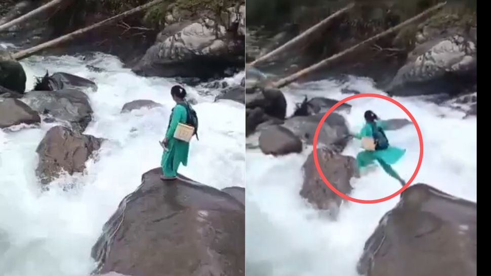 கடும் வெள்ளத்தை தாண்டி குதித்த பெண்..எதற்காக தெரியுமா? வைரல் வீடியோவை பாருங்க.. கடும் வெள்ளத்தை தாண்டி குதித்த பெண்..எதற்காக தெரியுமா? வைரல் வீடியோவை பாருங்க..