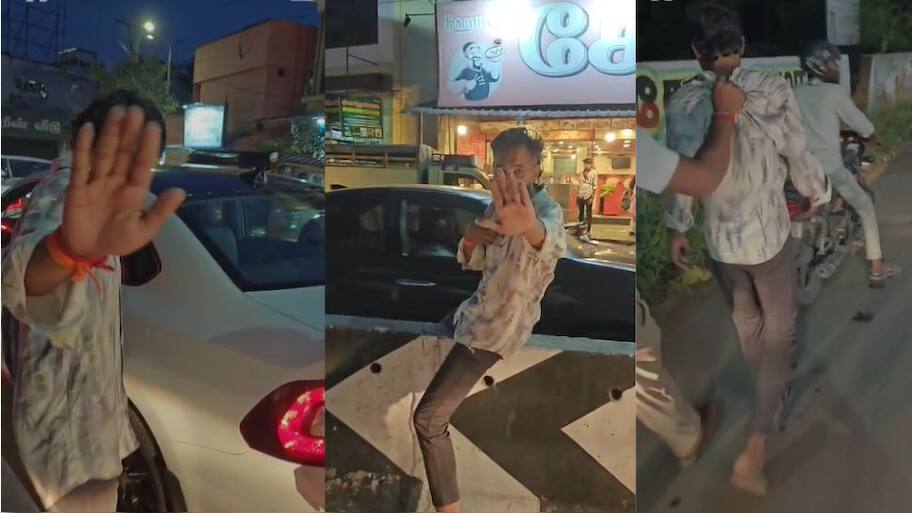 இருசக்கர வாகனத்தில் மது போதையில் இருவர் அட்ராசிட்டி: செல்போன் காட்சிகளால்  பரபரப்பு