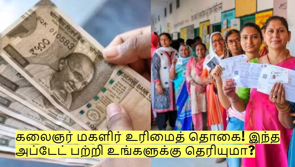 கலைஞர் மகளிர் உரிமைத் தொகை! இந்த அப்டேட் பற்றி உங்களுக்கு தெரியுமா? கலைஞர் மகளிர் உரிமைத் தொகை! இந்த அப்டேட் பற்றி உங்களுக்கு தெரியுமா?
