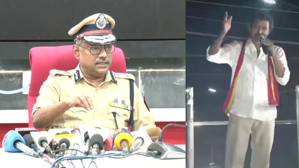 விஜய் கூட்டத்தில் பாதுகாப்பு குறைபாடா...? பாதியில் எழுந்து போன டிஜிபி வெங்கட்ராமன்! விஜய் கூட்டத்தில் பாதுகாப்பு குறைபாடா...? பாதியில் எழுந்து போன டிஜிபி வெங்கட்ராமன்!