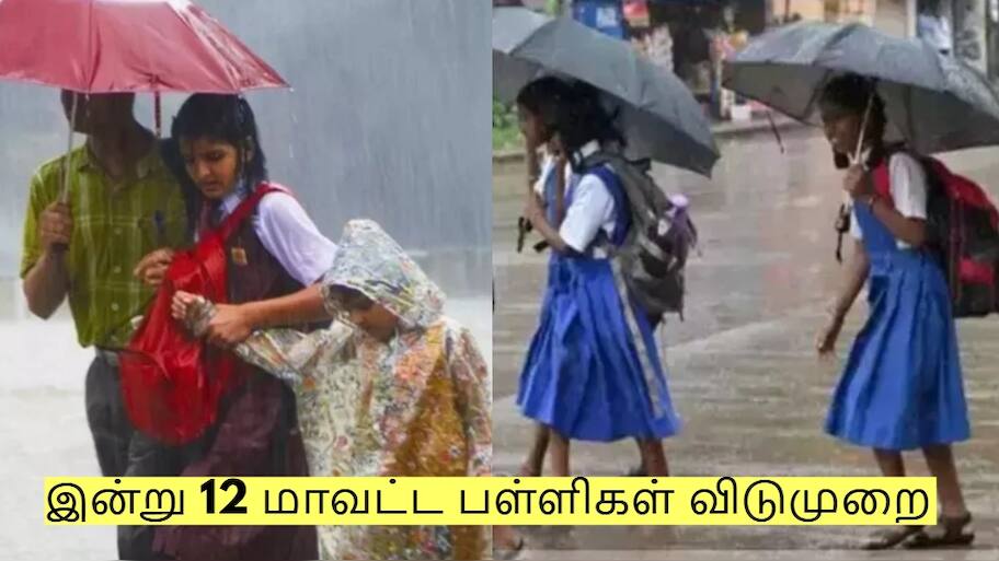 12 மாவட்ட பள்ளிகளுக்கு விடுமுறை! வெளியான அதிரடி அறிவிப்பு - எந்த எந்த பகுதி?