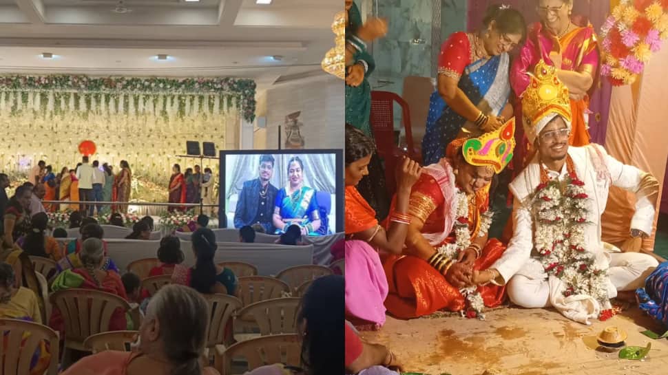 சொந்த கல்யாண ரிசப்ஷனில்... ஆன்லைன் மூலம் பங்கேற்ற மணமக்கள்... காரணம் Indigo-வாம்..!