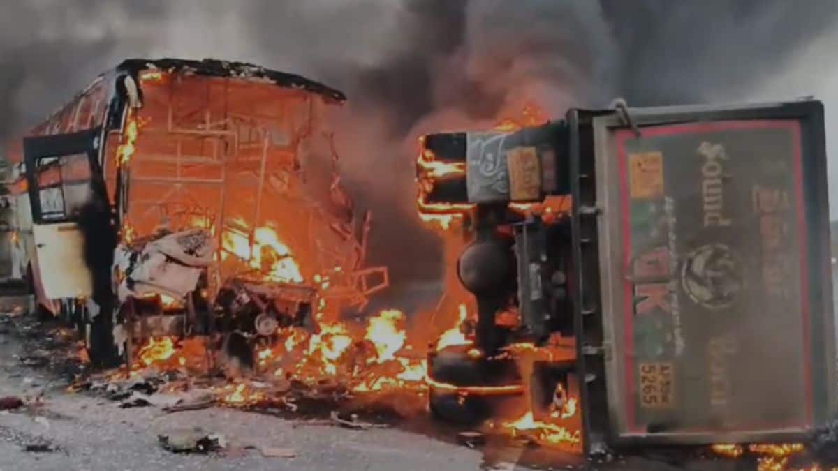 Andhra Pradesh Bus Accident: Many feared dead as bus collides with ...