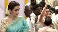 குஷியுடன் விஜய் பதவியேற்புக்கு வந்த த்ரிஷா.. சங்கீதாவும் பங்கேற்பு.. அடடா!