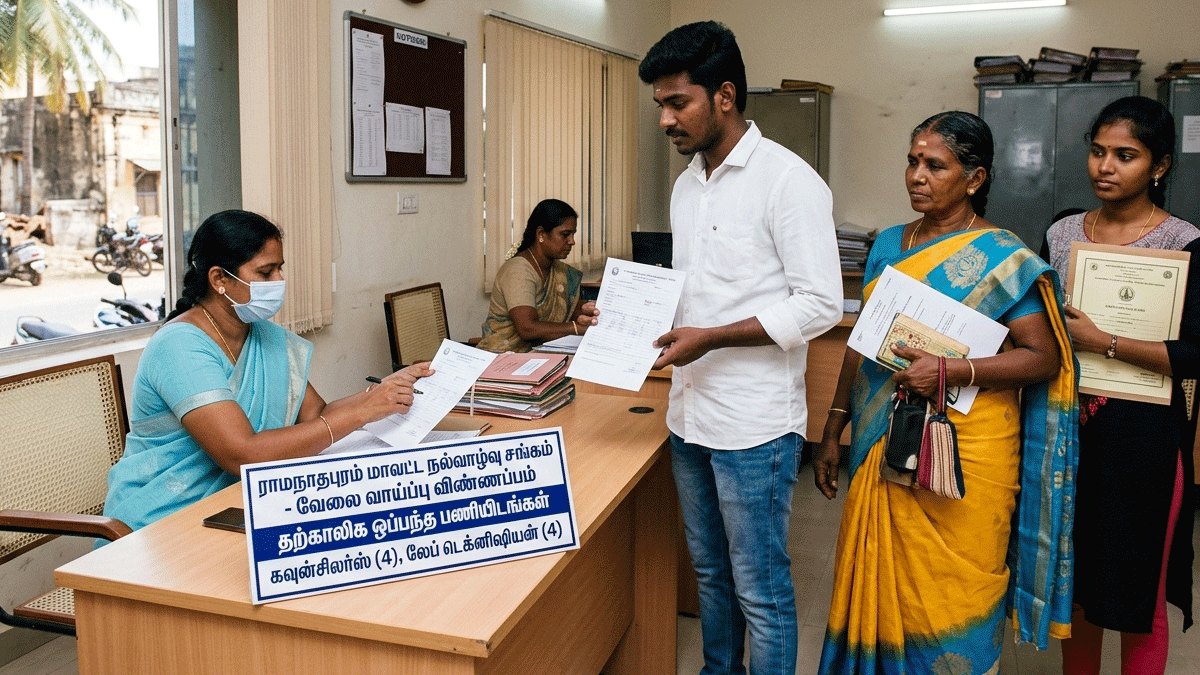 ராமநாதபுரம் மக்களே மிஸ் பண்ணிடாதீங்க.. ஜூன் 16 கடைசி தேதி! DHS புதிய வேலைவாய்ப்பு ராமநாதபுரம் மக்களே மிஸ் பண்ணிடாதீங்க.. ஜூன் 16 கடைசி தேதி! DHS புதிய வேலைவாய்ப்பு
