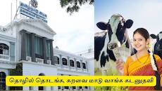 தொழில் தொடங்க 15 லட்சம் ரூபாய், கறவை மாடு வாங்க 60 ஆயிரம் கடனுதவி - தமிழ்நாடு அரசு அ