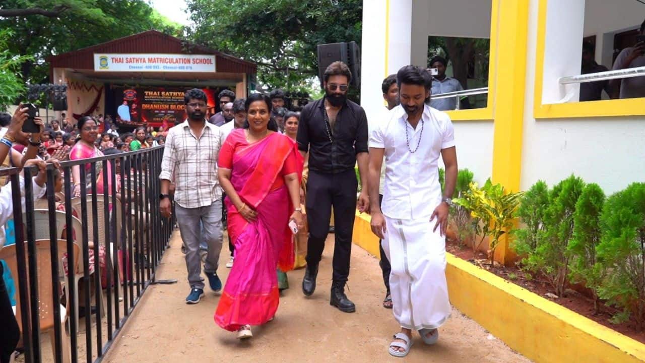 தனுஷ் படித்த பள்ளிக்கு புதிய கட்டிடம்; ஆசிரியர்களுக்கு மரியாதை