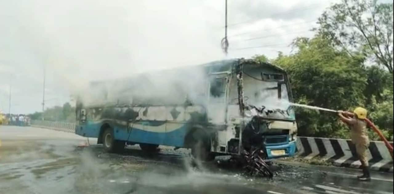 Two-wheeler collided government bus