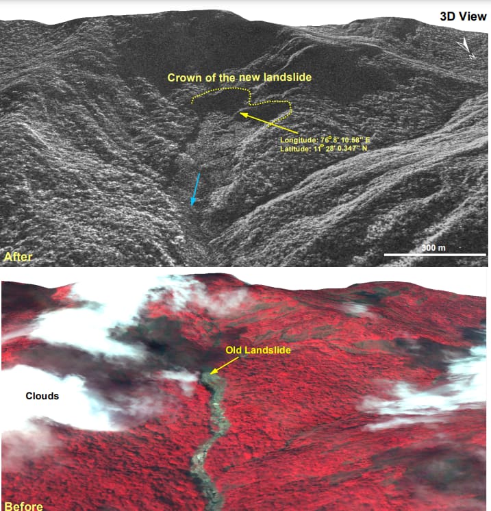 Wayanad Landslide Satellite Images