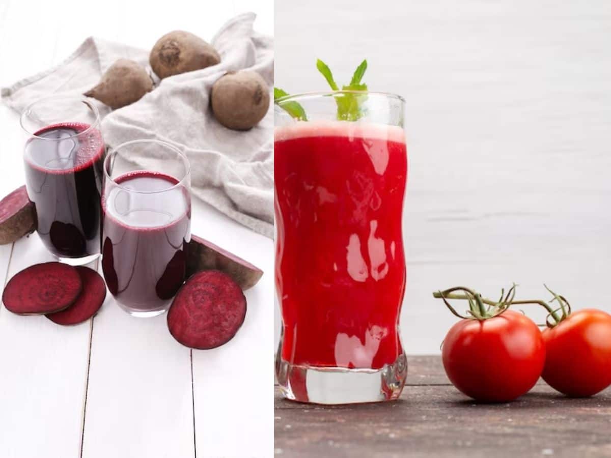 beetroot and tomato juices