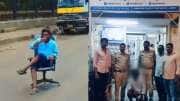 நடு ரோட்டில் ஹாயாக அமர்ந்து டீ குடித்த நபருக்கு நேர்ந்த சோகம்! வைரல் வீடியோ..