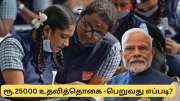ரூ.25000 மத்திய அரசு உதவித்தொகை : 1 ஆம் வகுப்பு முதல் டிகிரி படிப்பவர்கள் வரை விண்ணப்பிக்கலாம்